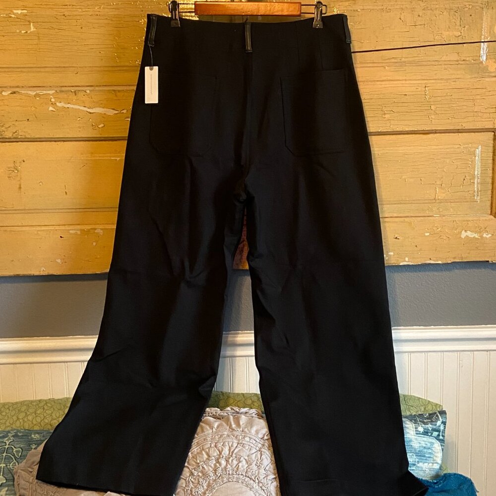 The Colette Cropped Wide-Leg Pants by Maeve: Merrick White Faux-Leather Pocket E - Picture 14 of 15